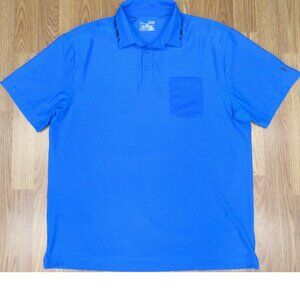 UNDER ARMOUR HEATGEAR POLO SHIRT POLY/SPANDEX BLUE & BLACK X-LARGE, XL